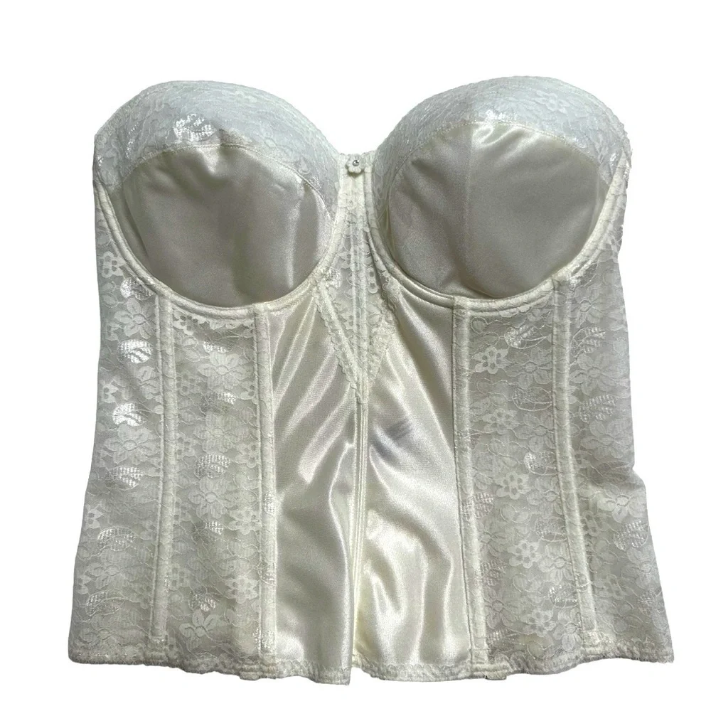 Dominique Colette Lace Corsette Bridal Bustier Bra, Bone Ivory, 34DD